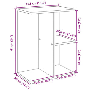 vidaXL Comodino Bianco 46,5x29x61 cm in Legno Multistrato