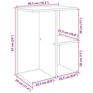 Comodino Rovere Sonoma 46,5x29x61 cm in Legno Multistrato 858654