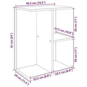 vidaXL Comodino Rovere Fumo 46,5x29x61 cm in Legno Multistrato