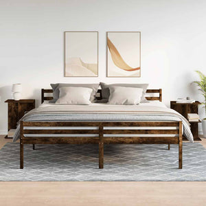 vidaXL Comodini 2 pz Rovere Fumo 46,5x29x61 cm in Legno Multistrato