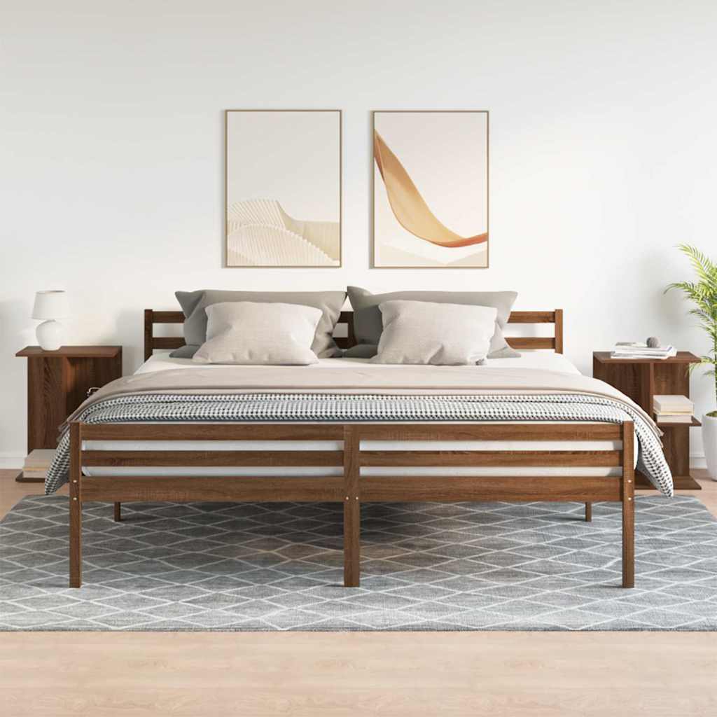 Comodini 2 pz Rovere Marrone 46,5x29x61 cm in Legno Multistrato 858663