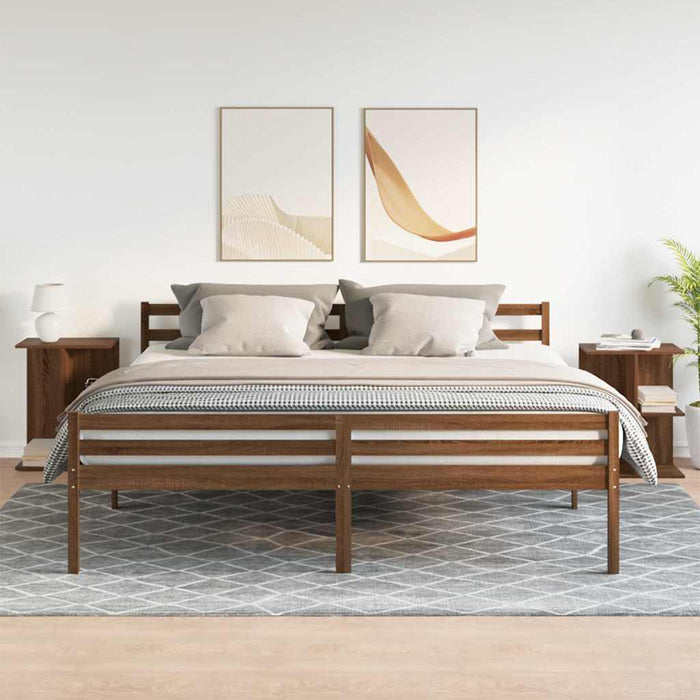 Comodini 2 pz Rovere Marrone 46,5x29x61 cm in Legno Multistrato