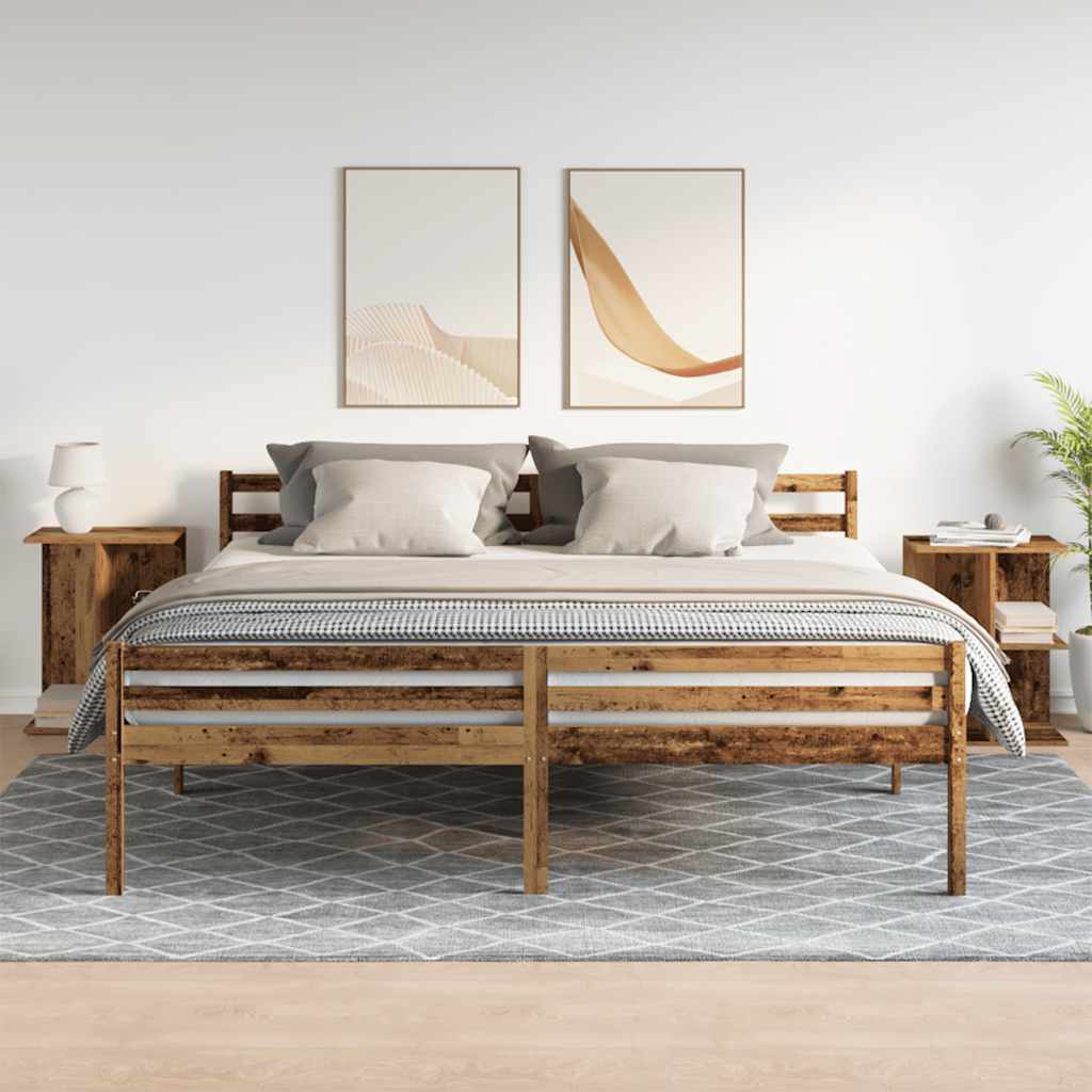 Comodini 2 pz Legno Antico 46,5x29x61 cm in Legno Multistrato 858665