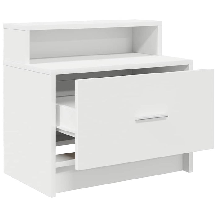 Comodini con Cassetto 2 pz-Set di 2 Tavolino da notte Bianco 51x31x47 cm