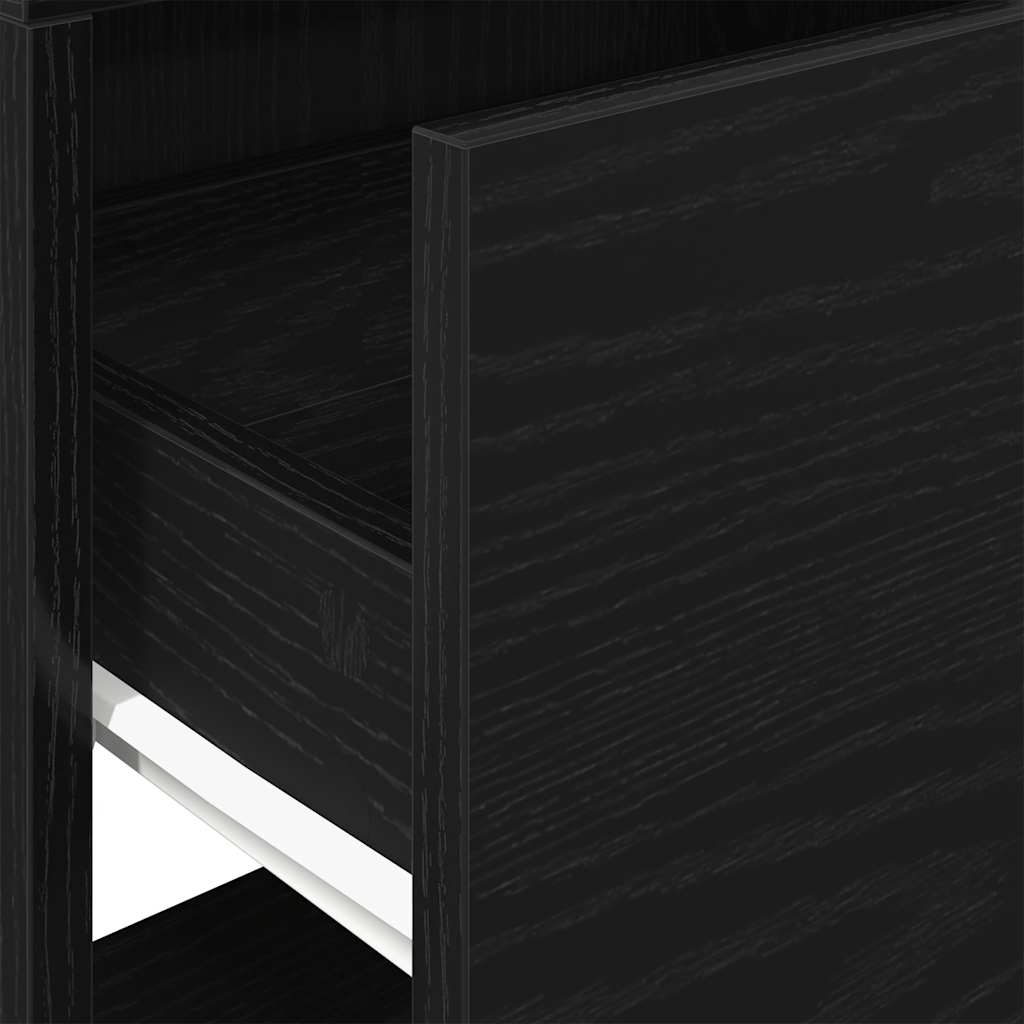 vidaXL Comodino con Cassetto Rovere Nero 51x31x47 cm