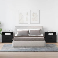 vidaXL Comodini con Cassetto 2 pz Rovere Nero 51x31x47 cm