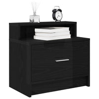 Comodini con Cassetto 2 pz-Set di 2 Tavolino da notte Rovere Nero 51x31x47 cm