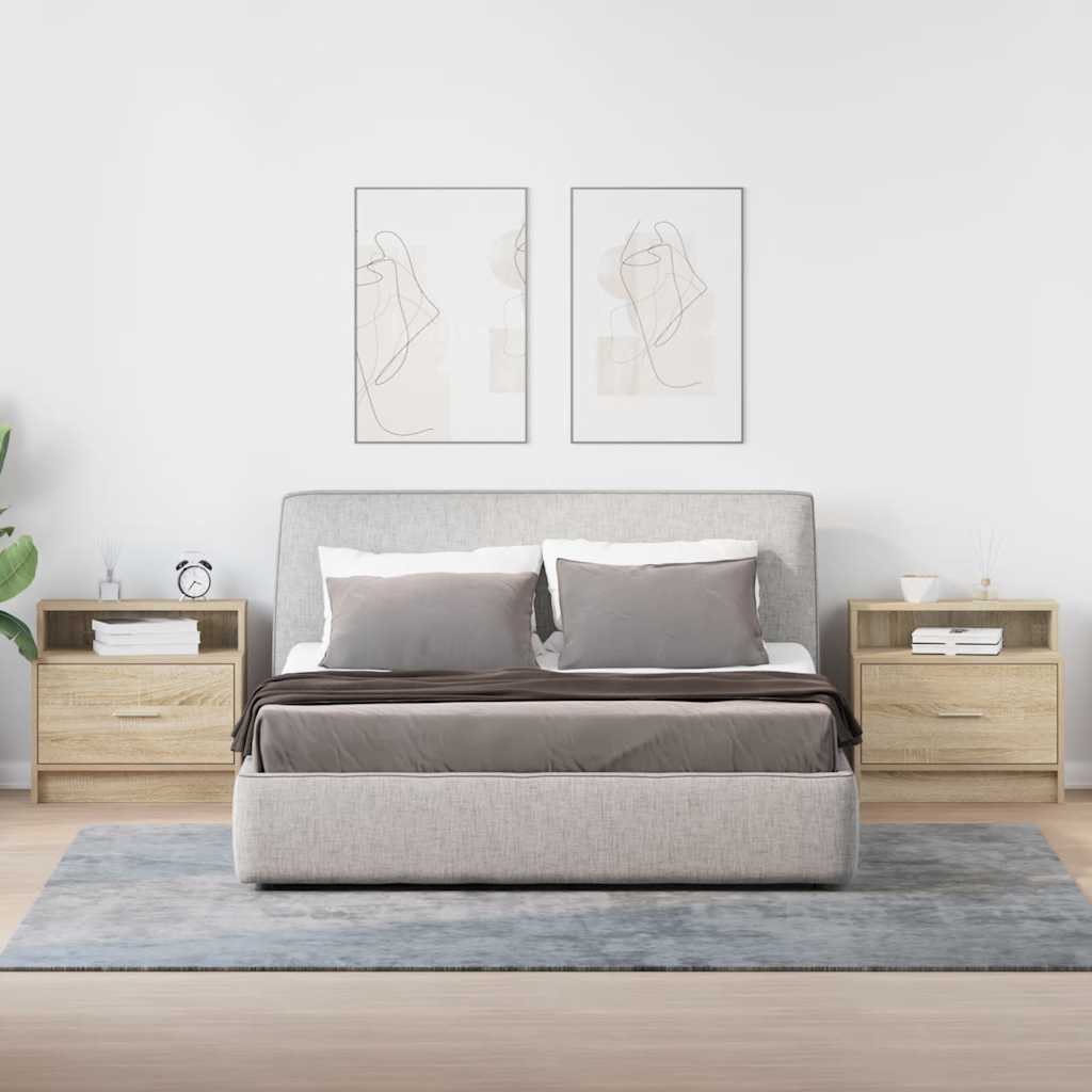 Comodini con Cassetto 2 pz-Set di 2 Tavolino da notte Rovere Sonoma 51x31x47 cm