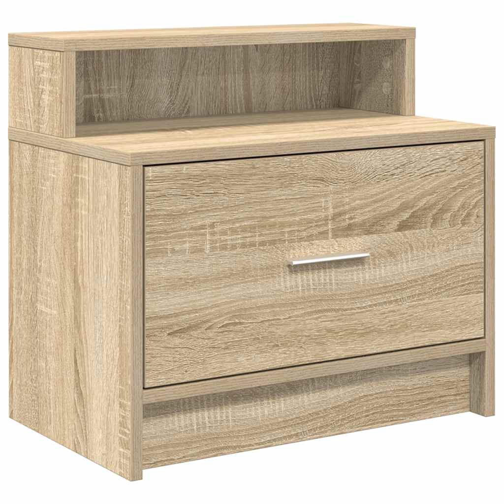 vidaXL Comodini con Cassetto 2 pz Rovere Sonoma 51x31x47 cm