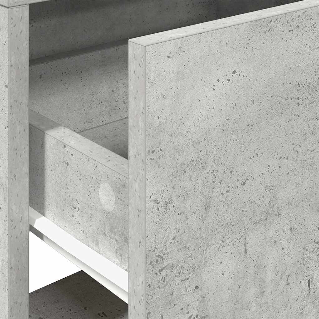 Comodini con Cassetto 2 pz-Set di 2 Tavolino da notte Grigio Cemento 51x31x47 cm