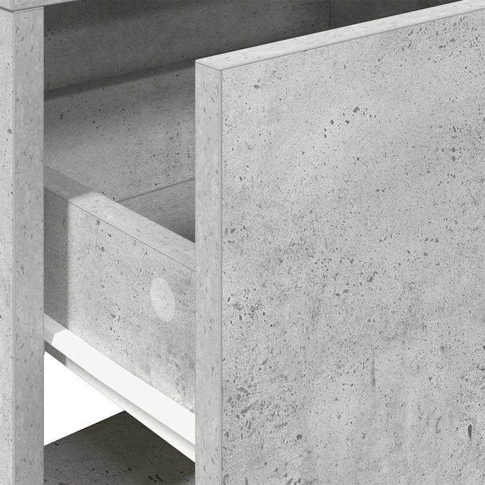 Comodini con Cassetto 2 pz-Set di 2 Tavolino da notte Grigio Cemento 51x31x47 cm