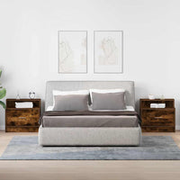 Comodini con Cassetto 2 pz-Set di 2 Tavolino da notte Rovere Fumo 51x31x47 cm