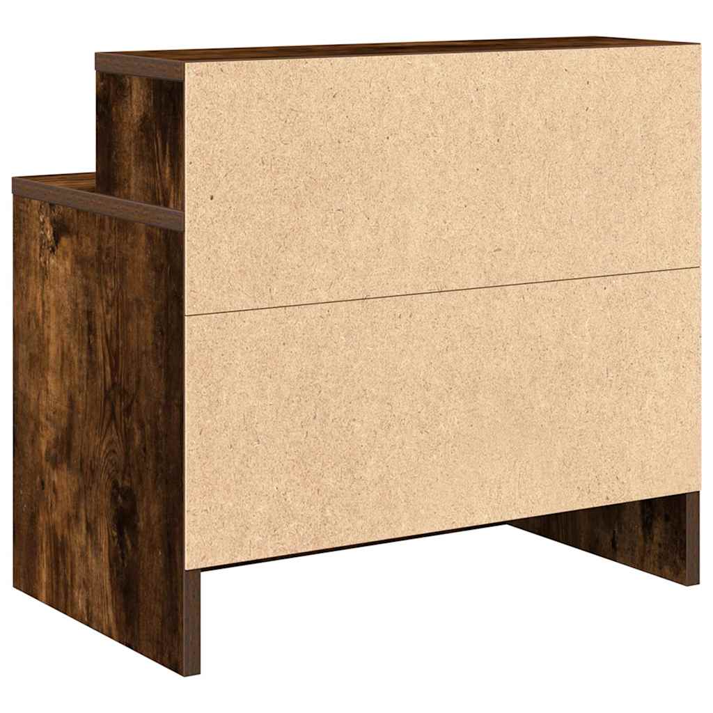 Comodini con Cassetto 2 pz Rovere Fumo 51x31x47 cm