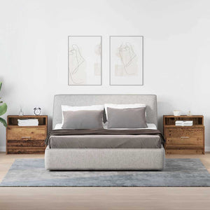 Comodini con Cassetto 2 pz-Set di 2 Tavolino da notte in Legno Antico 51x31x47 cm