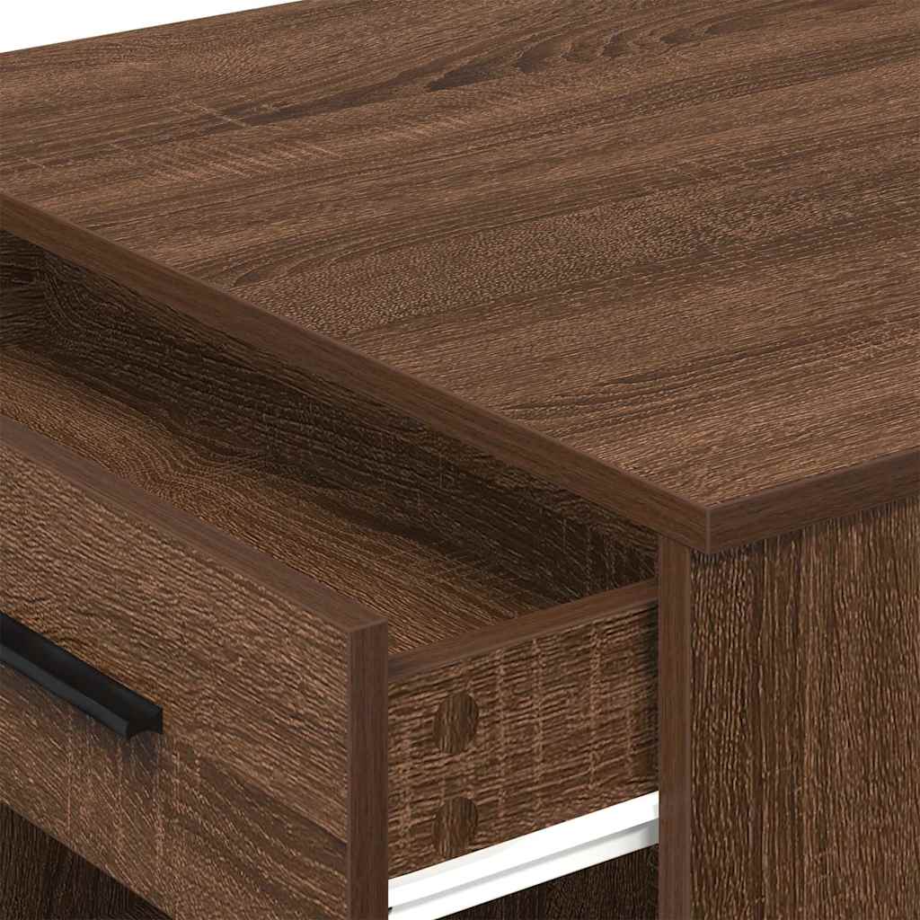 vidaXL Scrivania con Cassetto Ripiano Rovere Marrone Legno Multistrato