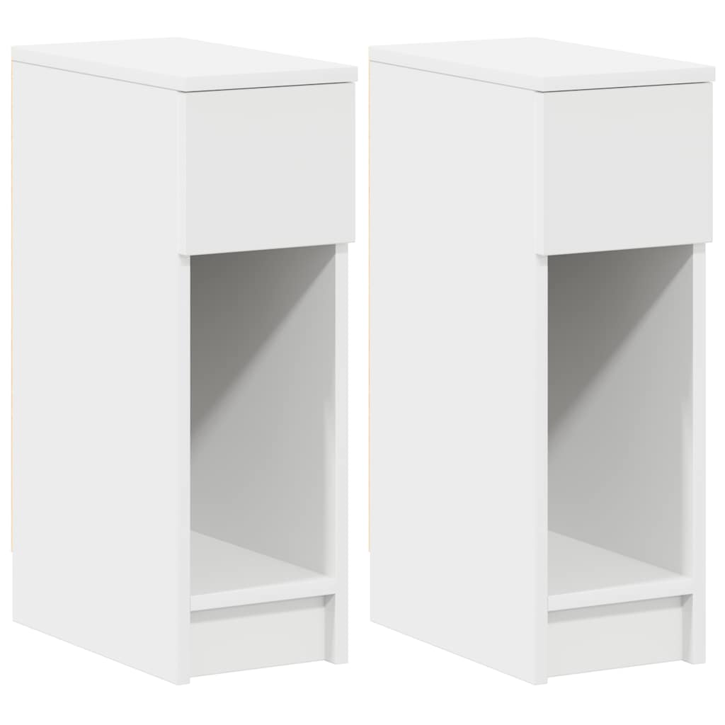 Comodini con Cassetto 2 pz Bianco 20x36x60 cm 858696
