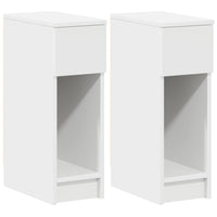 Comodini con Cassetto 2 pz Bianco 20x36x60 cm 858696