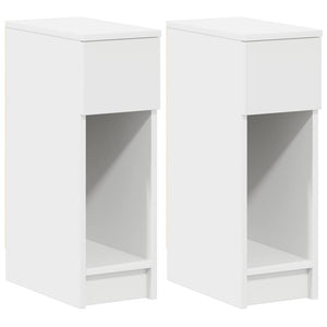 Comodini con Cassetto 2 pz Bianco 20x36x60 cm 858696