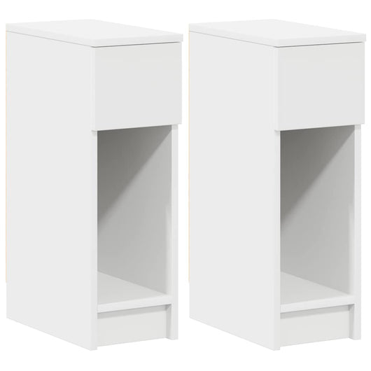 Comodini con Cassetto 2 pz Bianco 20x36x60 cm 858696