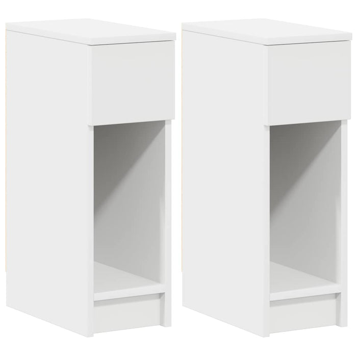 Comodini con Cassetto 2 pz Bianco 20x36x60 cm 858696