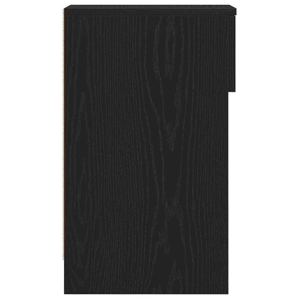 vidaXL Comodini con Cassetto 2 pz Rovere Nero 20x36x60 cm