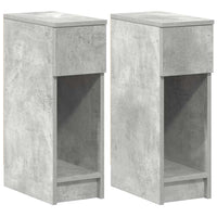 Comodini con Cassetto 2 pz Grigio Cemento 20x36x60 cm 858702