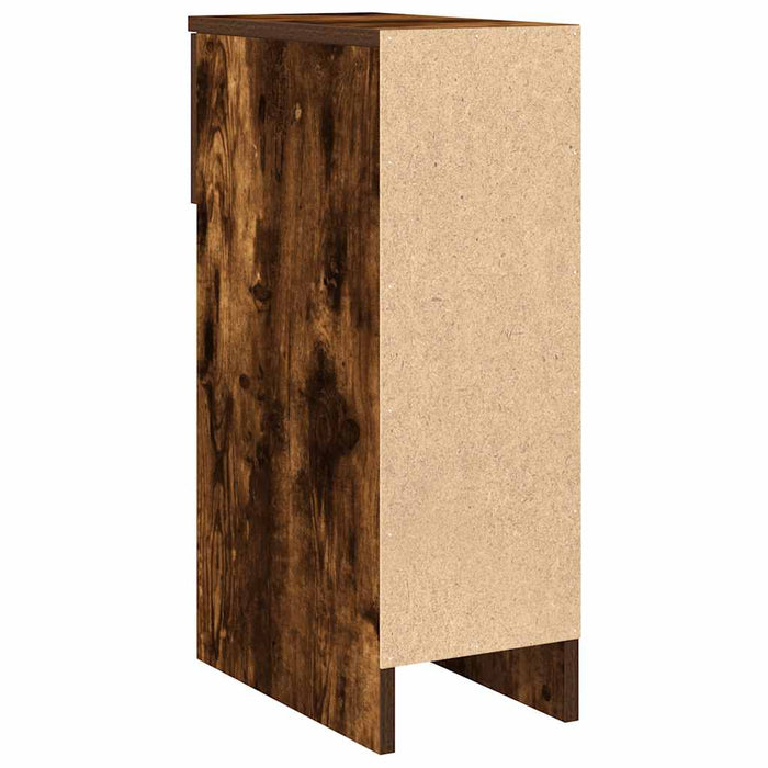 Comodino con cassetto-Tavolino da notte Rovere Fumo 20x36x60 cm