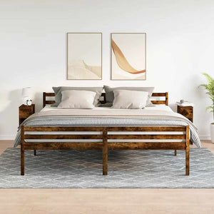 Comodini con Cassetto 2 pz-Set di 2 Tavolino da notte Rovere Fumo 20x36x60 cm