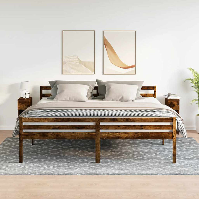 Comodini con Cassetto 2 pz-Set di 2 Tavolino da notte Rovere Fumo 20x36x60 cm