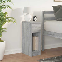 Comodino con cassetto-Tavolino da notte Grigio Sonoma 20x36x60 cm