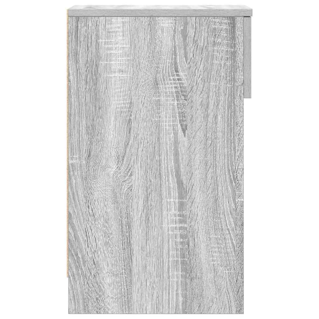 Comodino con cassetto-Tavolino da notte Grigio Sonoma 20x36x60 cm