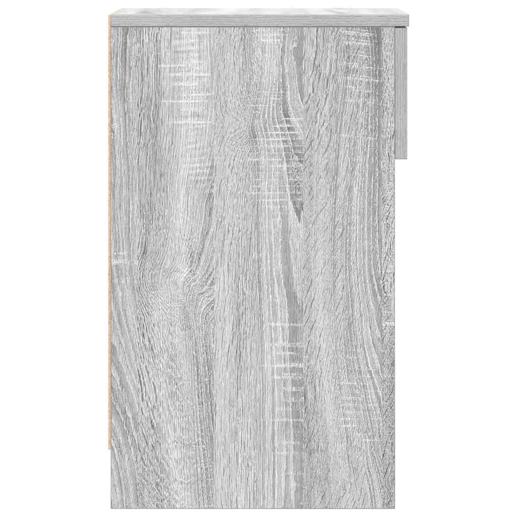 vidaXL Comodini con Cassetto 2 pz Grigio Sonoma 20x36x60 cm