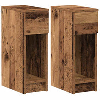 Comodini con Cassetto 2 pz-Set di 2 Tavolino da notte in Legno Antico 20x36x60 cm