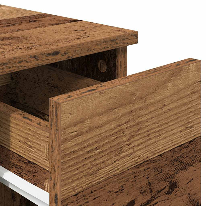 Comodini con Cassetto 2 pz-Set di 2 Tavolino da notte in Legno Antico 20x36x60 cm