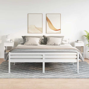 Comodini con Cassetto 2 pz-Set di 2 Tavolino da notte Bianchi 35x34x66,5 cm