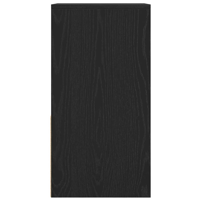 Comodino con cassetto-Tavolino da notte Rovere Nero 35x34x66,5 cm