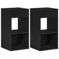 Comodini con Cassetto 2 pz-Set di 2 Tavolino da notte Rovere Neri 35x34x66,5 cm
