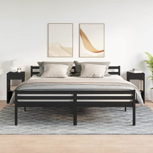 vidaXL Comodini con Cassetto 2 pz Rovere Neri 35x34x66,5 cm