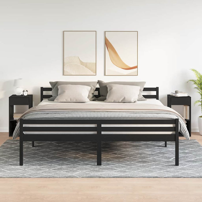 vidaXL Comodini con Cassetto 2 pz Rovere Neri 35x34x66,5 cm