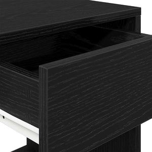 vidaXL Comodini con Cassetto 2 pz Rovere Neri 35x34x66,5 cm