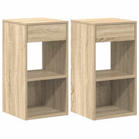 Comodini con Cassetto 2 pz Rovere Sonoma 35x34x66,5 cm