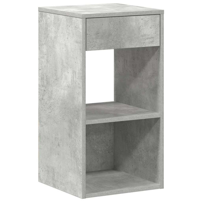 Comodino con Cassetto Grigio Cemento 35x34x66,5 cm