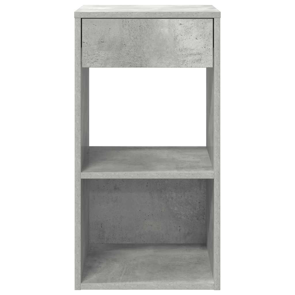 Comodino con Cassetto Grigio Cemento 35x34x66,5 cm