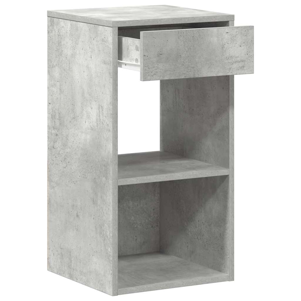 Comodino con Cassetto Grigio Cemento 35x34x66,5 cm 858719