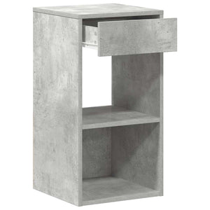 Comodino con Cassetto Grigio Cemento 35x34x66,5 cm 858719
