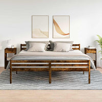 Comodini con Cassetto 2 pz-Set di 2 Tavolino da notte Rovere Fumo 35x34x66,5 cm