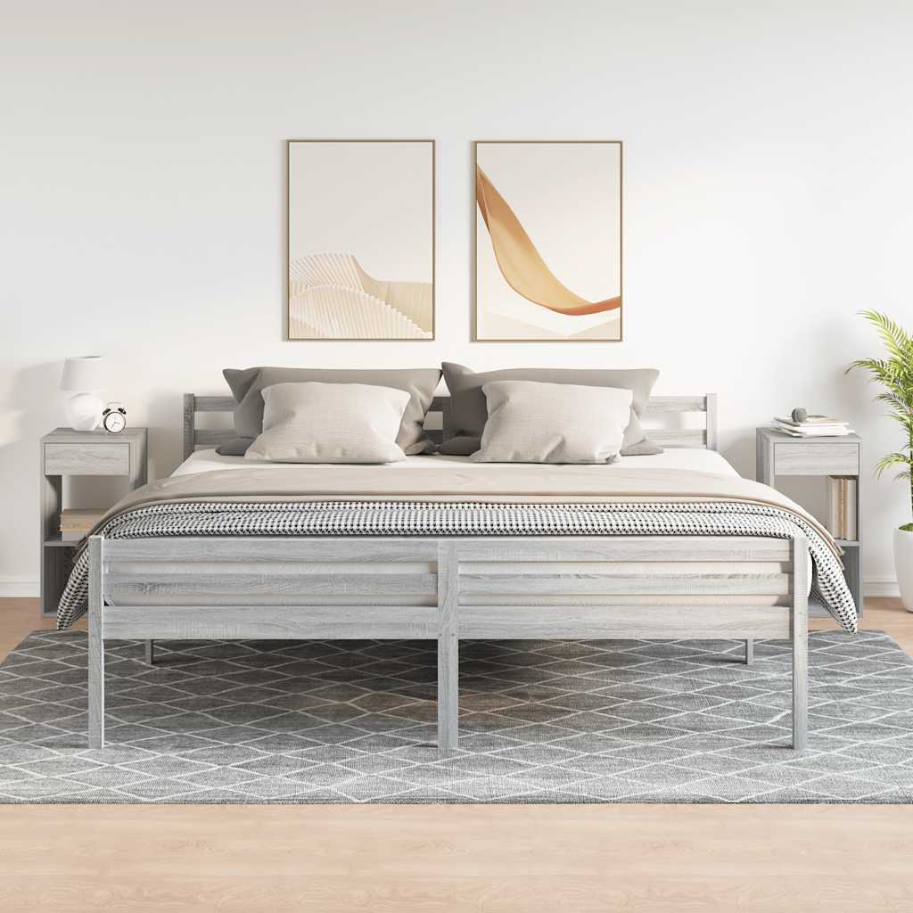 Comodini con Cassetto 2 pz Grigio Sonoma 35x34x66,5 cm 858724