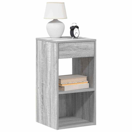 Comodini con Cassetto 2 pz Grigio Sonoma 35x34x66,5 cm