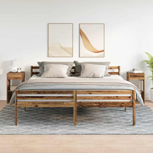 vidaXL Comodini con Cassetto 2 pz Legno Antico 35x34x66,5 cm