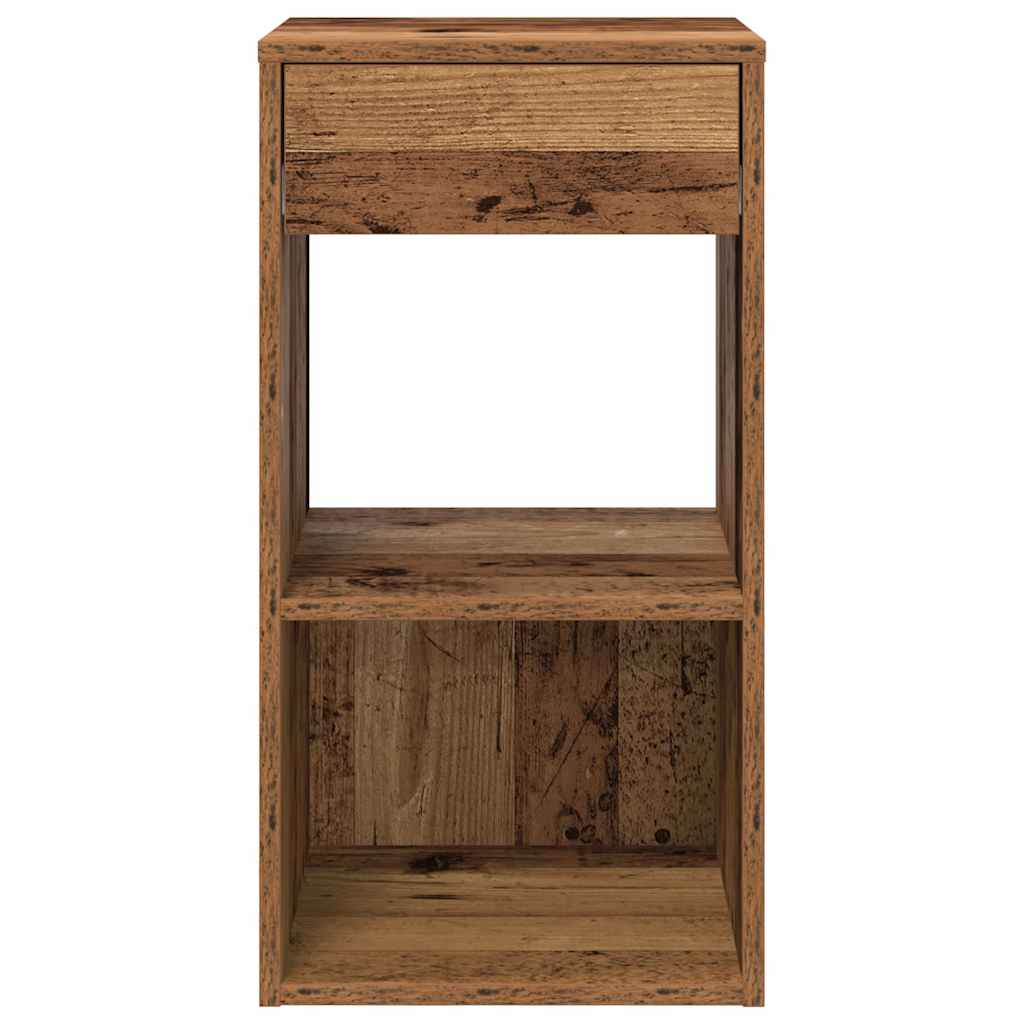 Comodini con Cassetto 2 pz Legno Antico 35x34x66,5 cm 858728